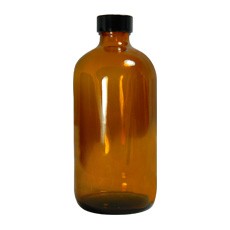 Bouteille ronde en verre de type boston avec bouchon à vis (ambre, 33 oz / 1000 ml, 33 – 430)
