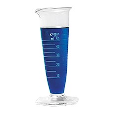 Cylindre gradué conique en verre, type 1, échelle double, 100 ml