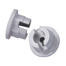 Stopper with Prongs, 2 Prongs, Gray, 13 mm